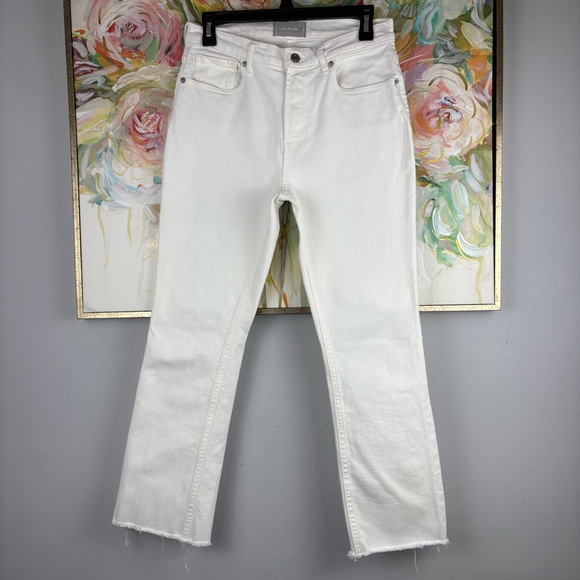 Everlane Denim - Everlane White Cropped Jeans Raw Hem Size 28
